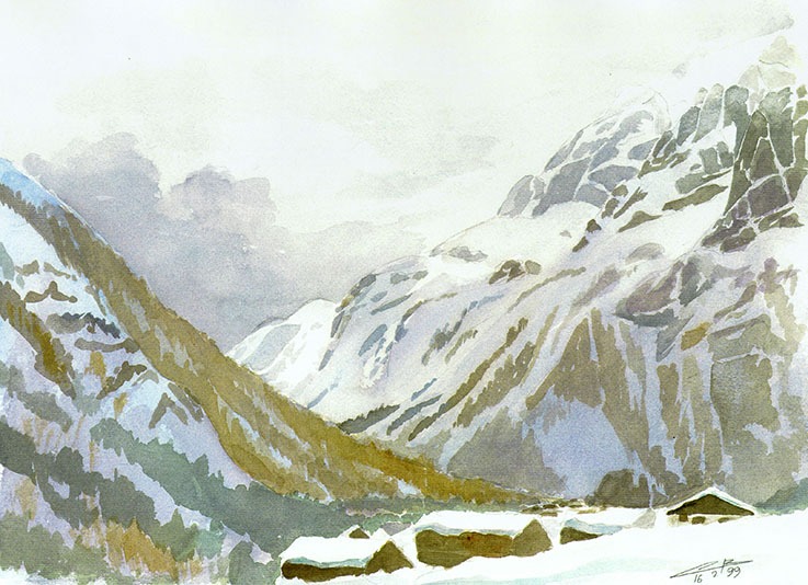 aquarelle-vallorcine-hiver
