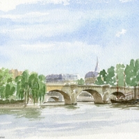 Watercolor-Pont-Neuf-Paris-1