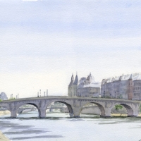 Watercolor-Pont-Neuf-Paris-2