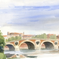 Watercolor-Pont-Neuf-Tou