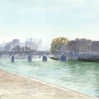 Watercolor-Pont-des-Arts