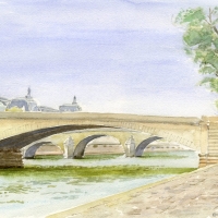 Watercolour-Pont-du-Carrousel