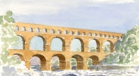 Watercolor-Pont-Gard